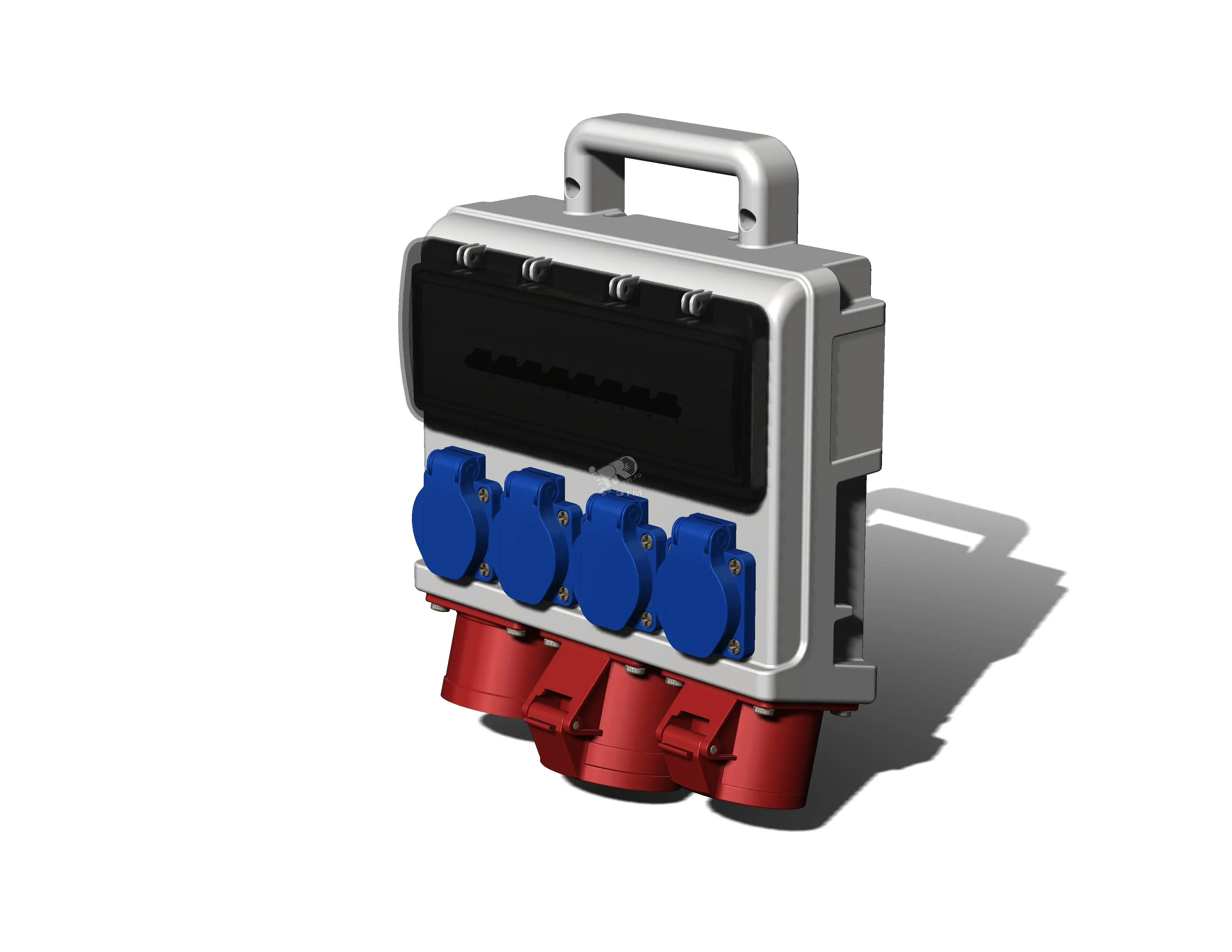 Устройство распределительное переносное пластик IP44 32A корпус 246х263х75 серый AlpenBox 00-00012799