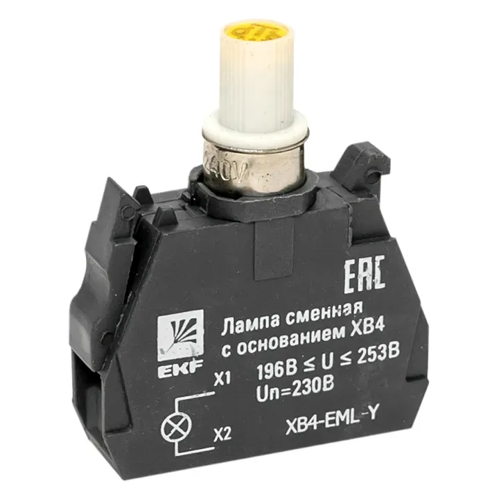 Лампа сменная c основанием XB4 желтая 230В PROxima EKF XB4-EML-Y