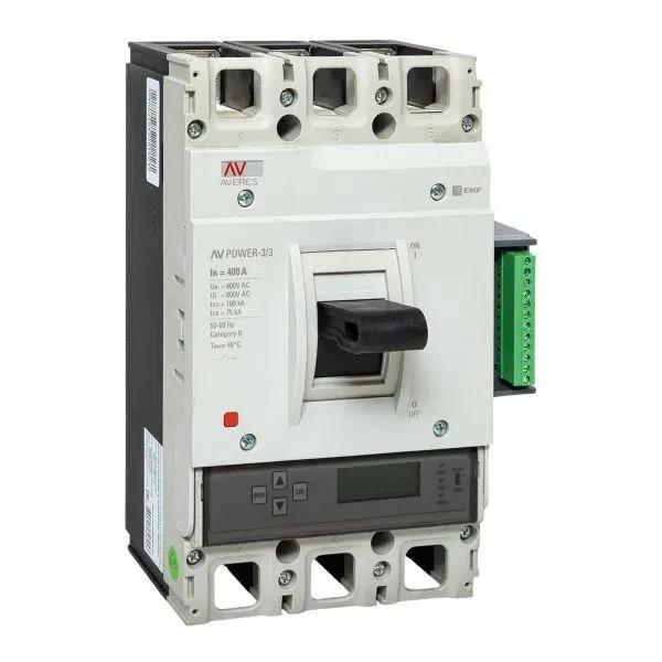 Автоматический выключатель av power-3/3 400а 100ka etu6.2 averes EKF MCCB-33-400H-6.2-AV