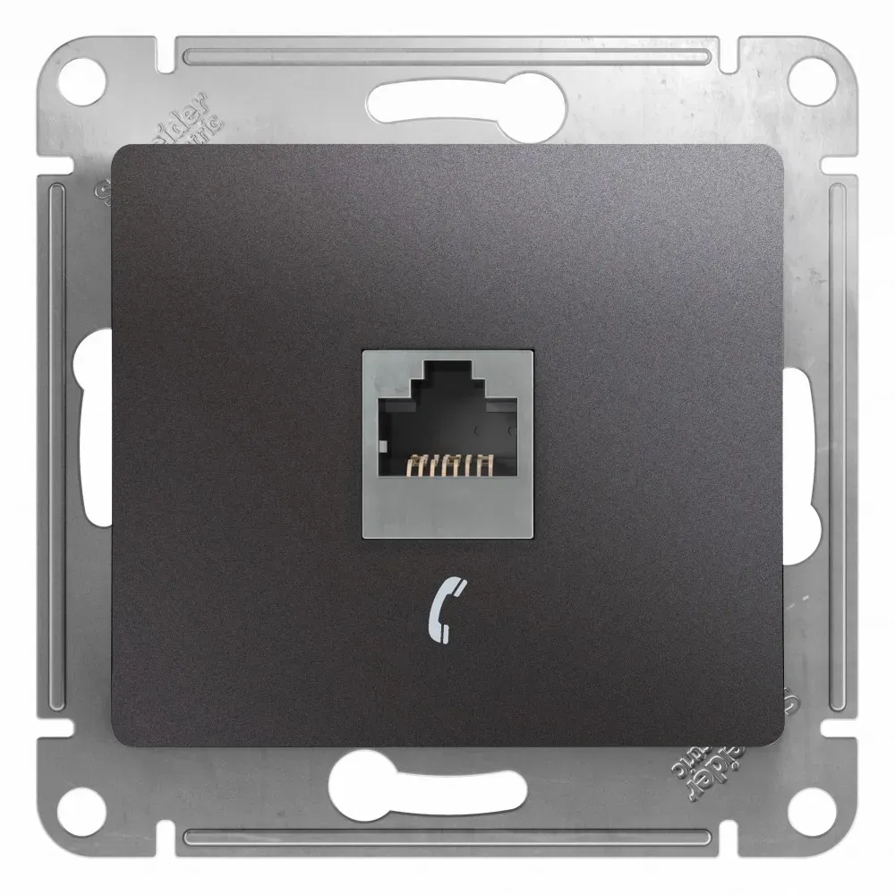 GLOSSA розетка телефонная RJ11 графит SE (Потенциал) GSL001381T