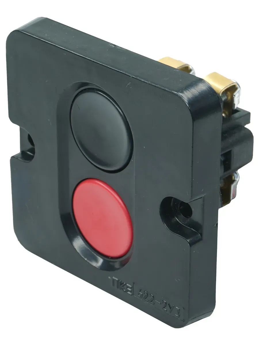 Пост управления ПКЕ 622 У2, 10А, 660В, чёрный и красный цилиндр, в нишу, IP54 Электротехник ET523350