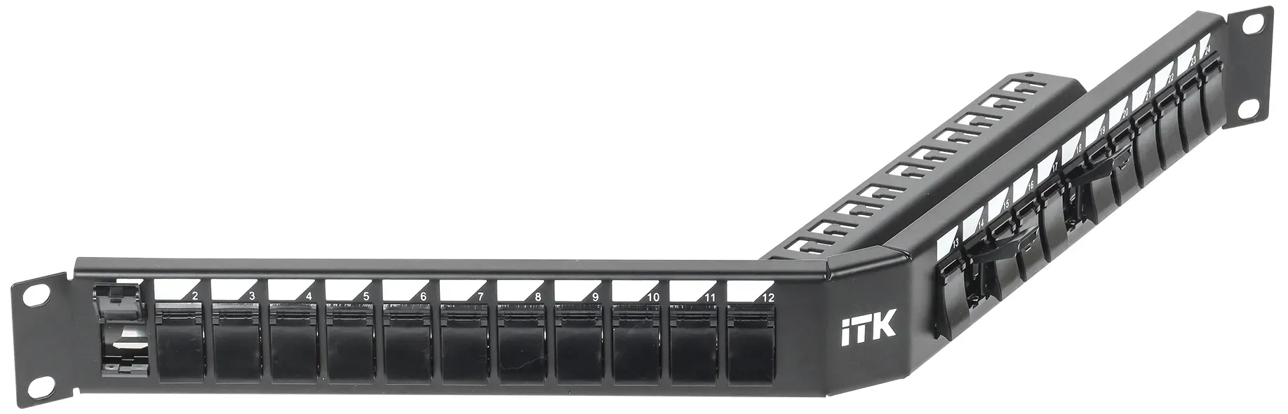 Патч-панель 1U модульная FTP 24 порта экран V-тип