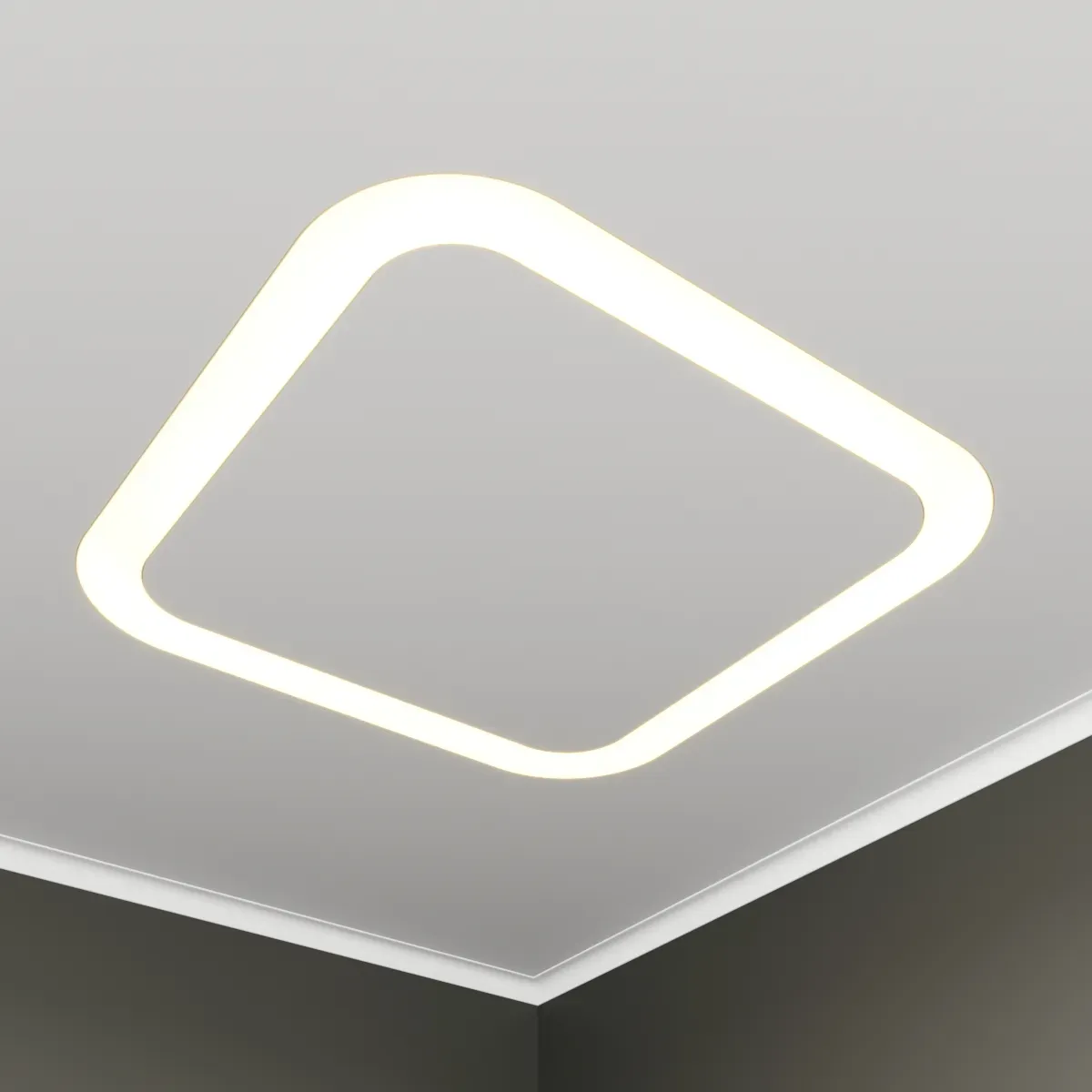 Светильник светодиодный RVE-LBX-HOLE-BOX-SOFT-530-V (Квадрат закругл. с отв. 530х530х100мм S80мм 42Вт встраиваемый 4000K Белый) RVElektro RVE00002925