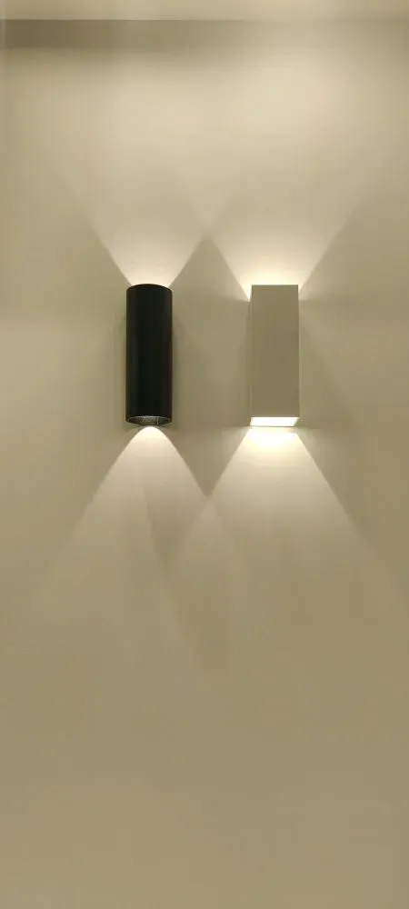Светильник светодиодный WL-Cube настенный10W 4000K 80х80х230мм угол 60° IP54 RAL9010 белый матовый Вартон v1-r5-y0513-21000-5401040