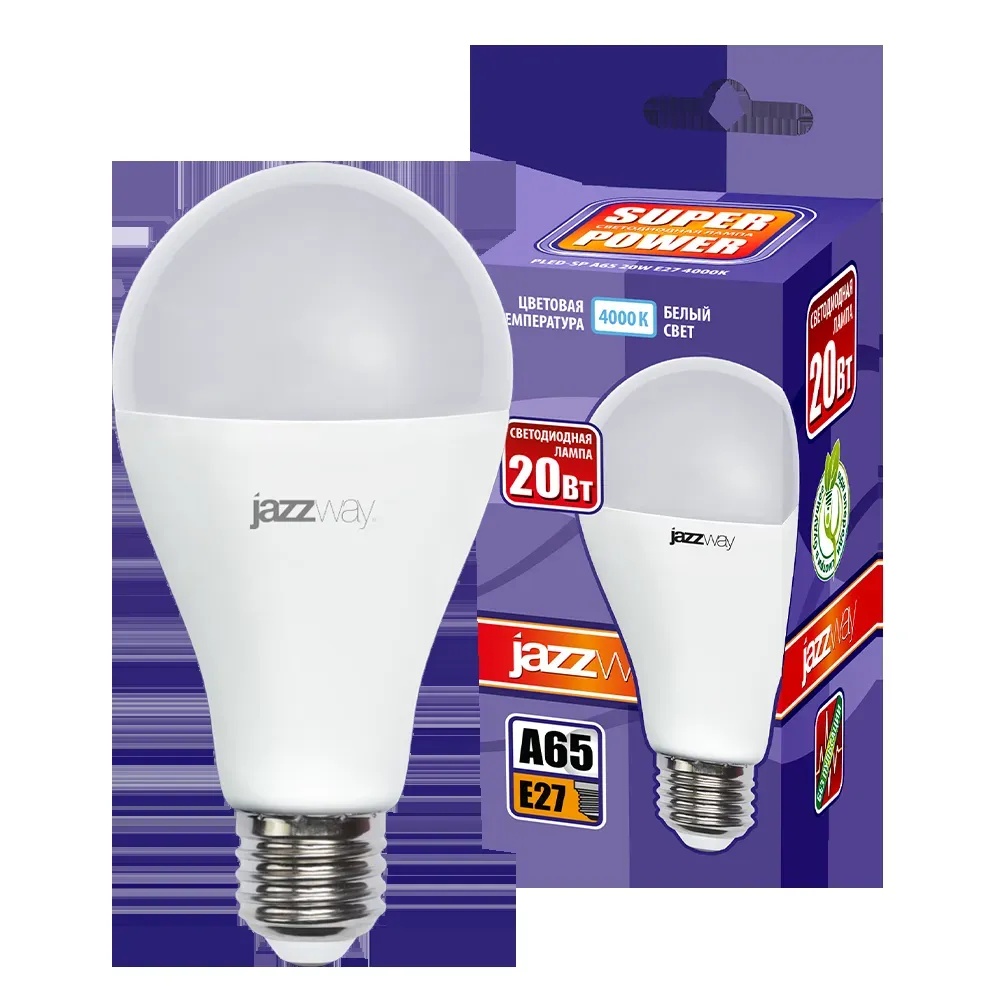 Лампа светодиодная LED 20w E27 4000K груша 230/50 Jazzway 5019669
