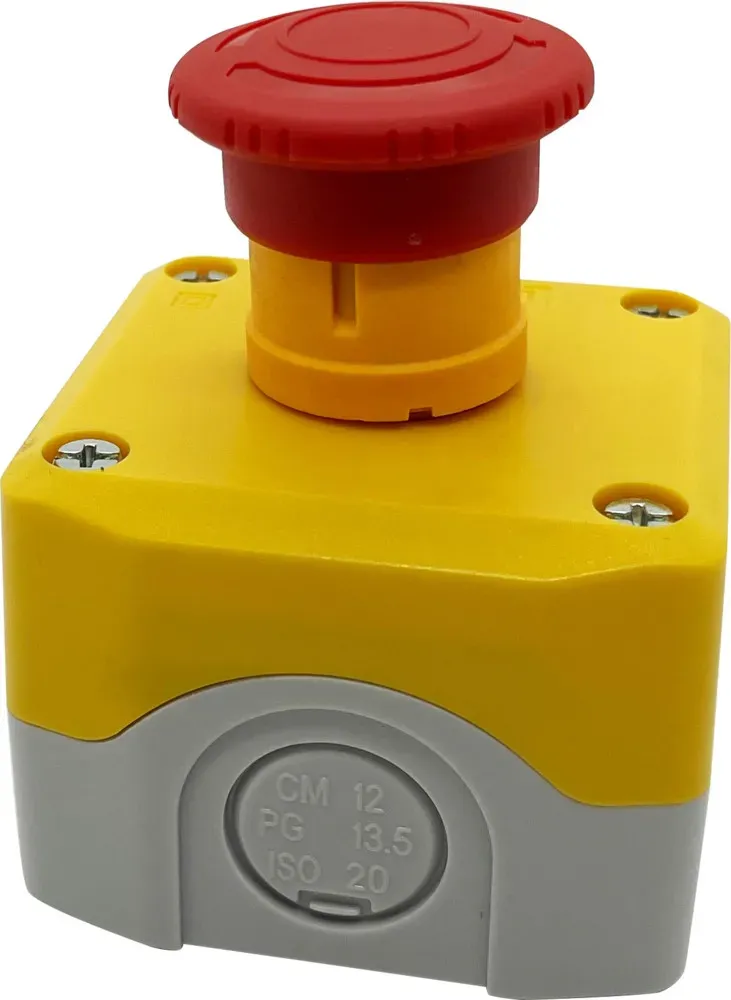 Пост кнопочный SALK178, 1 отверстие, желтый с кнопкой аварийного останова SE (Systeme) SALK178