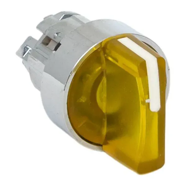 Механизм переключателя исполнительный ХB4 желтый на 2 положения возвратный без фиксации с подсветкой с короткой ручкой PROxima EKF XB4BD2L-Y