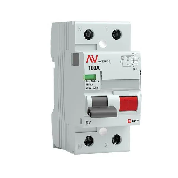 Устройство защитного отключения DV 2P 100А/100мА (S) AVERES EKF rccb-2-100-100-s-av