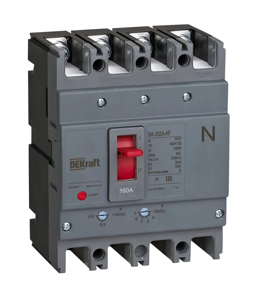 Силовой авт. выкл. 4P 32A 35кА ВА-332А SE (Dekraft) 28111DEK