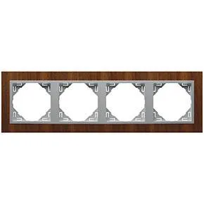 Efapel 90940 TNA 4-х местная рамка, орех/алюминий Efapel 90940 TNA