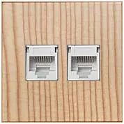 Ecoplast Накладка с суппортом розетки компьютерной и телефонной на 2 входа (сосна) БЕЗ разъема LK60 Экопласт 866225-0