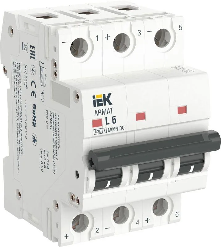 Armat автоматический выключатель m06n-dc 3p l 6а iek IEK AR-M06N-3-L006DC