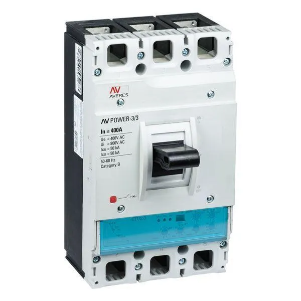 Автоматический выключатель av power-3/4 4p 400а 50ka etu2.0 EKF MCCB-34-4P-400-2.0-AV