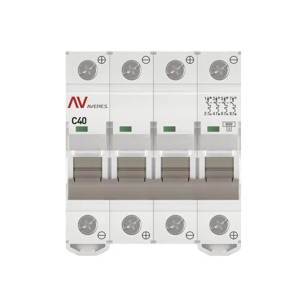 Выключатель автоматический av-6 dc 4p 40a (c) 6ка averes EKF MCB6-DC-4-40C-AV