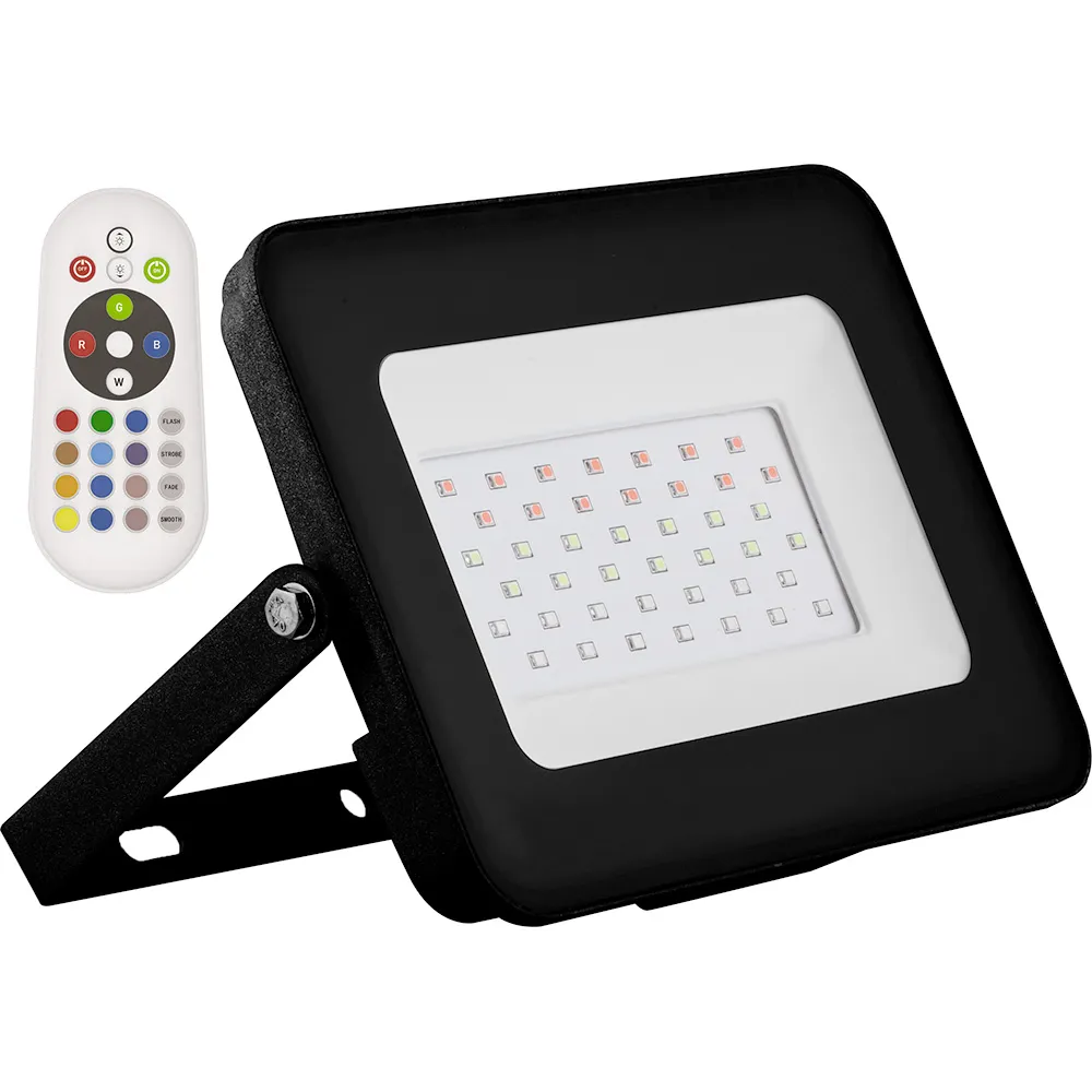 Прожектор светодиодный до-20w rgb с пультом дистанционного управления ip65 STEKKER 29701