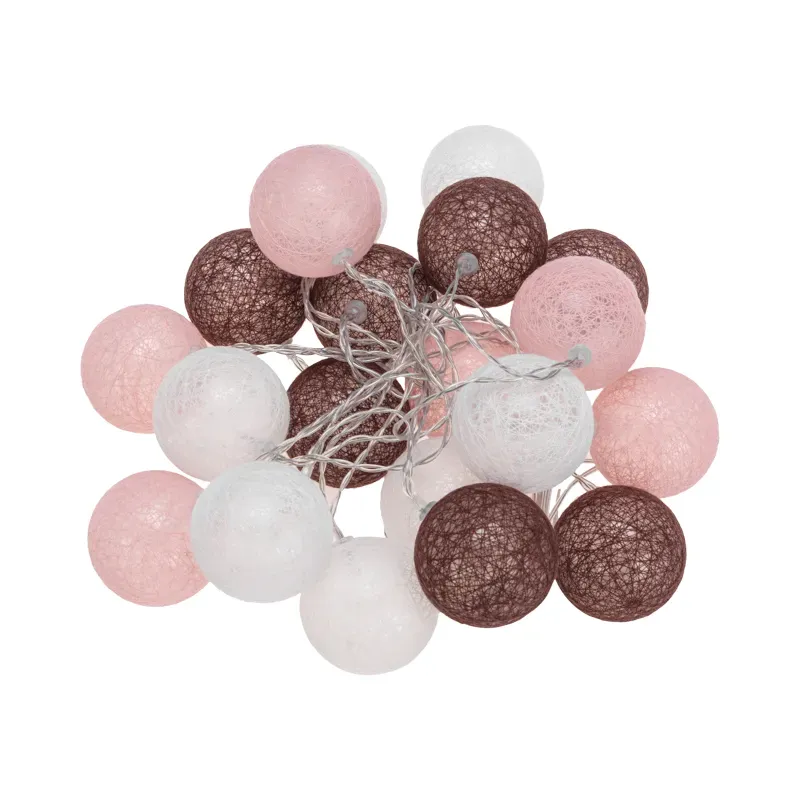 Фонарики тайские вельвет 3,5м 20LED прозрачный ПВХ теплый белый питание USB Neon-Night 304-008