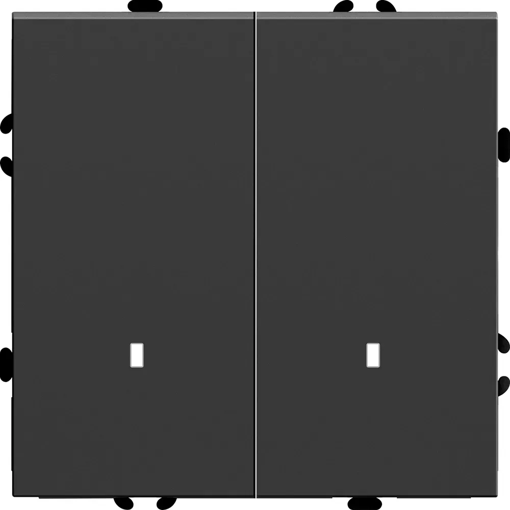 Выключатель 2-клавишный c индикатором (механизм) 250В, 10А, серия Эмили, черный уголь, soft touch FERON 49838