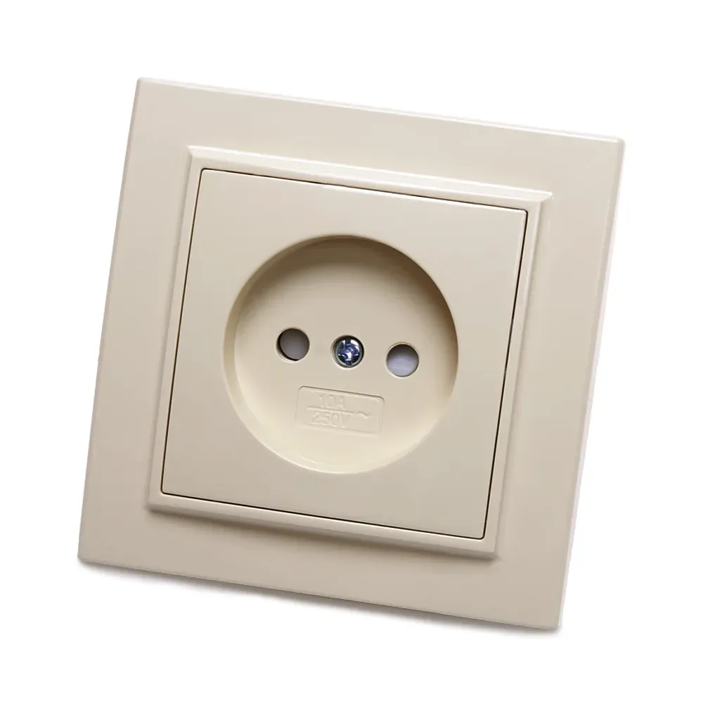 Розетка одноместная б/з,с защитной шторкой,250В, 10А,  серия Эрна, слоновая кость Stekker FERON 39235
