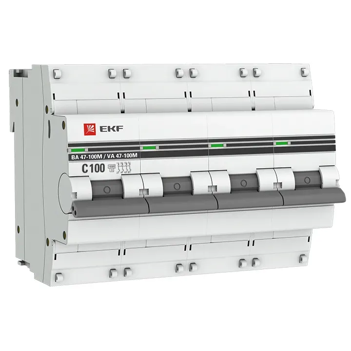 Автоматический выключатель 4p 100а (c) 10ka ва 47-100m с электромагнитным расцепителем proxima EKF MCB47100M-4-100C-PRO