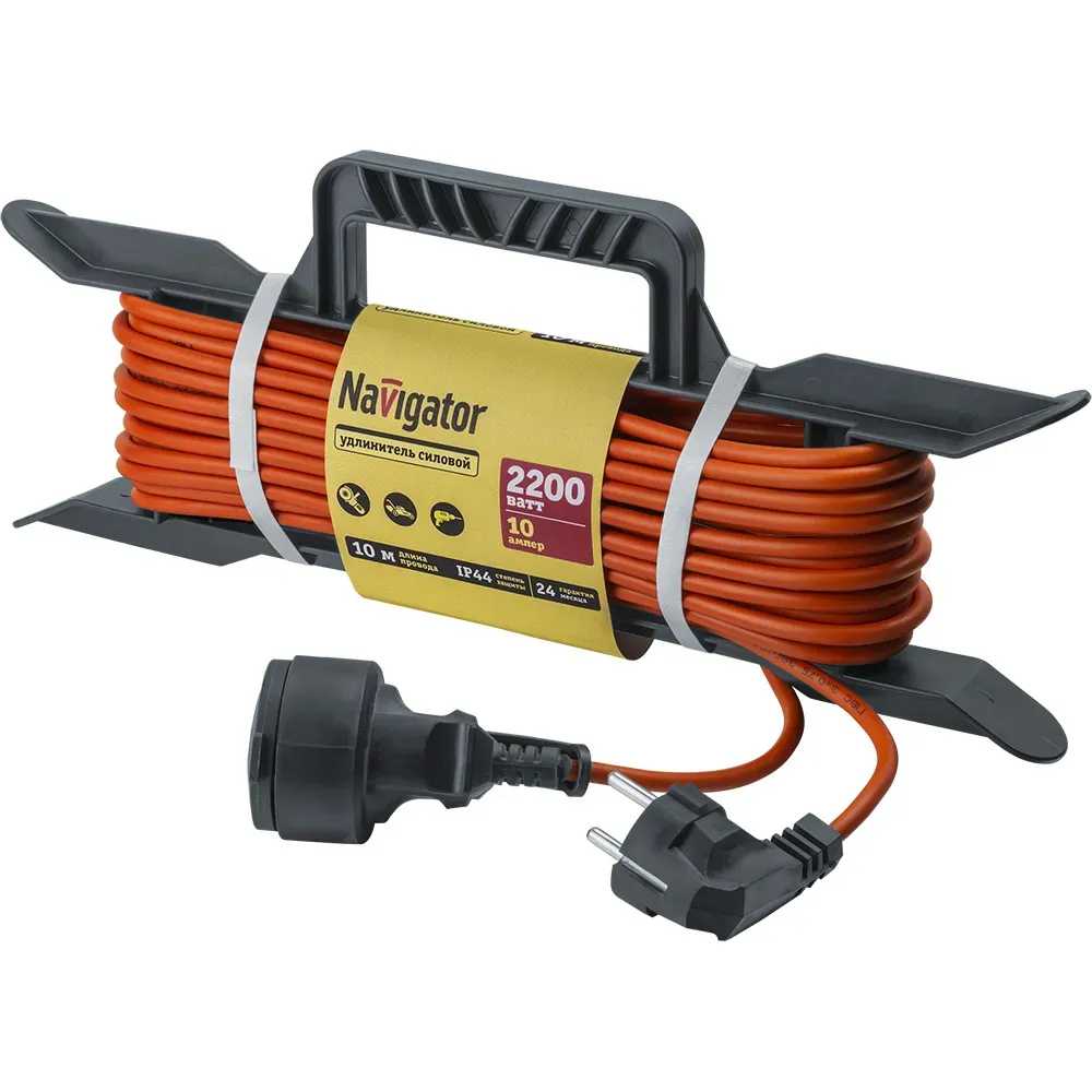 Удлинитель силовой NPE-F-10-E-3x1 на рамке c/з 10м ПВС 3х1 2200 Вт IP44 Navigator Group 29860