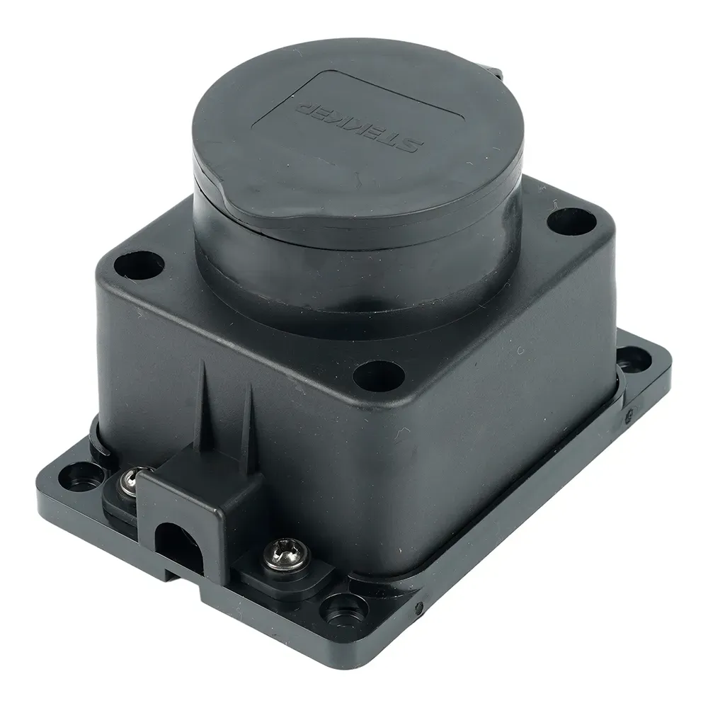 Розетка настенная 1-местная с/з, каучук, серия Одри, черный, FERON 39018