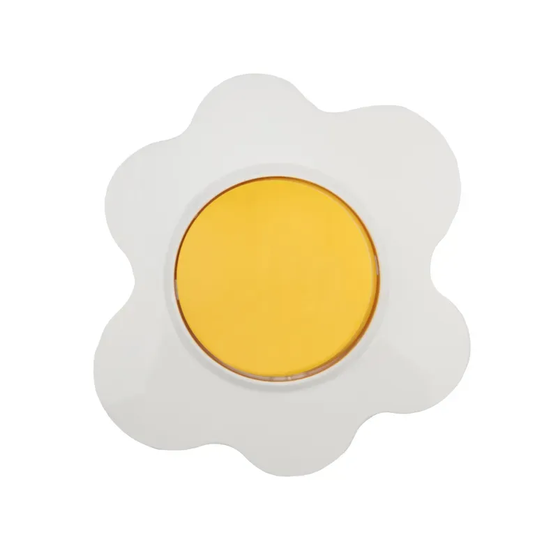 Выключатель одноклавишный KRANZ HAPPY Яичница скрытой установки, желтый/белый REXANT KR-78-0629