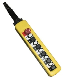 Пост кнопочный ПКТ-100Б У2, IP65, кнопка Блокировка с фиксацией (красная), вверх, вниз, влево, вправо, вперед, назад, по часовой, против часовой, быстрее, медленнее, 10NO Электротехник ET011057