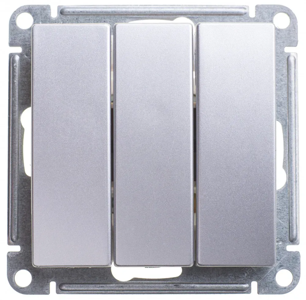 W59 Выключатель трехклавишный, 10АХ, механизм, матовый хром SE (Потенциал) VS0510-351-5-86