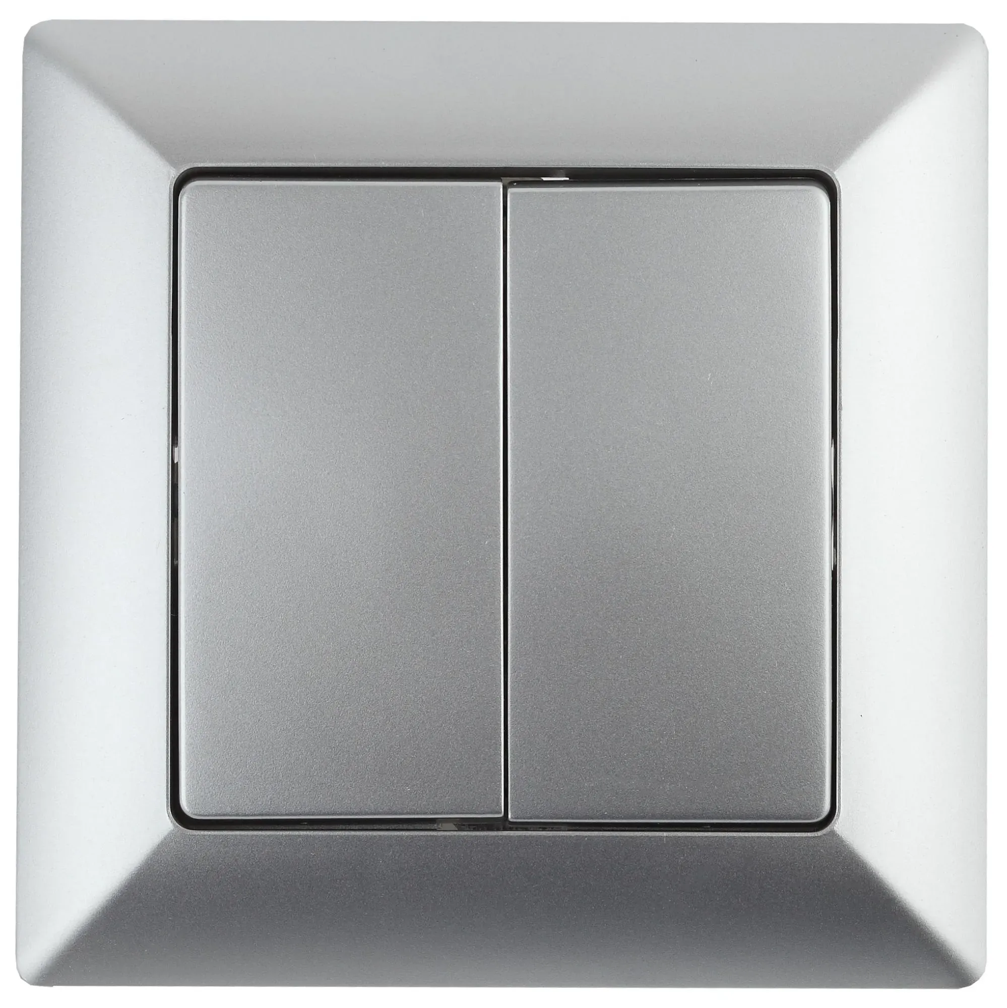 Выключатель Intro Solo 4-104-03 двухклавишный 10А-250В, IP20, СУ, алюминий ЭРА Б0053587