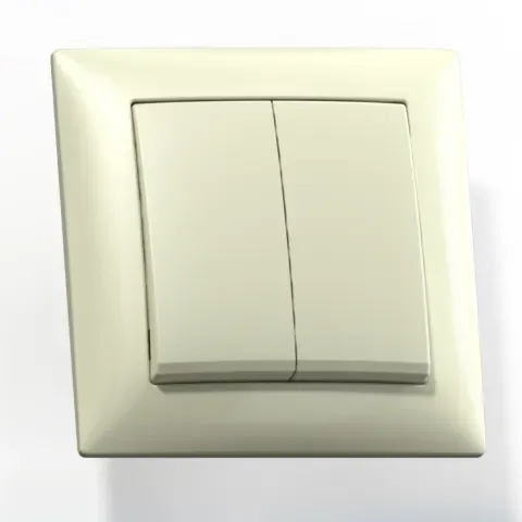СЕЛЕНА Выключатель двухклавишный С510-379 скрытый слоновая кость Кунцево 8143
