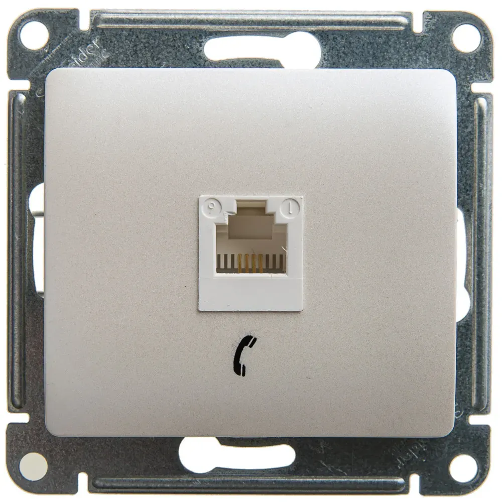 GLOSSA Розетка телефонная RJ11 перламутр в рамку SE (Потенциал) GSL000681T