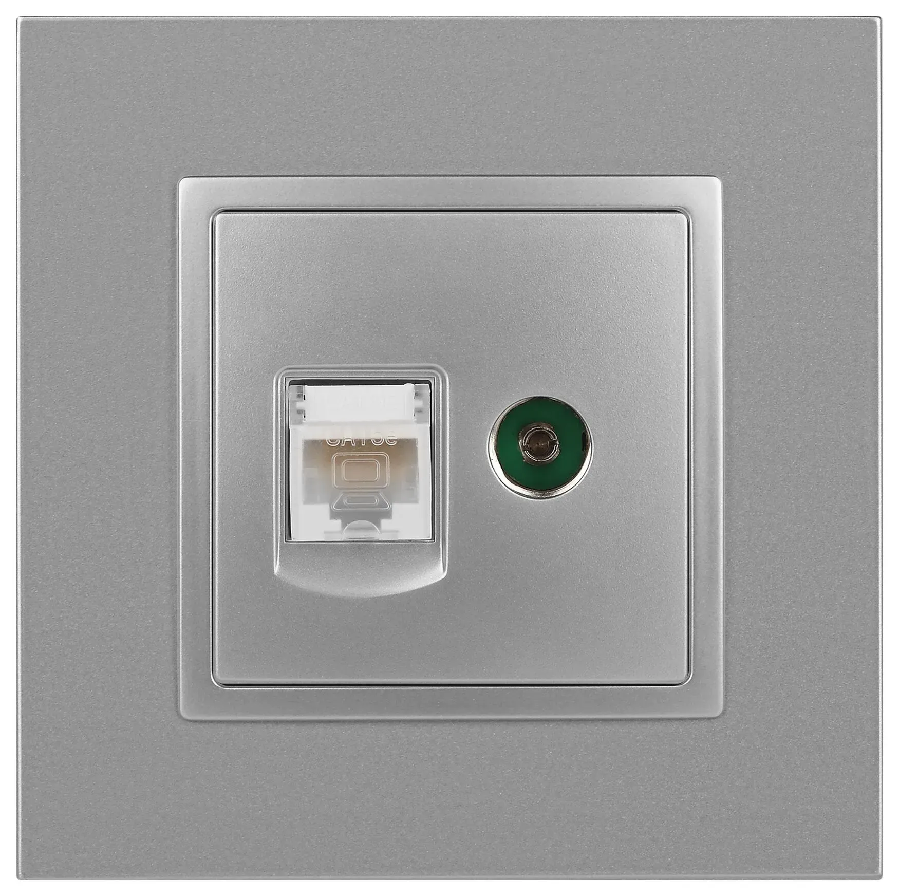 Розетка RJ45+TV, Эра Elegance, алюминий, 14-3110-03 Б0034316