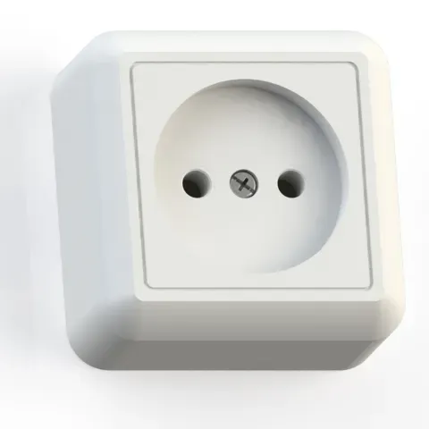 ОПТИМА Розетка открытой установки одноместная, 10А РА10-375 белая Кунцево 8006