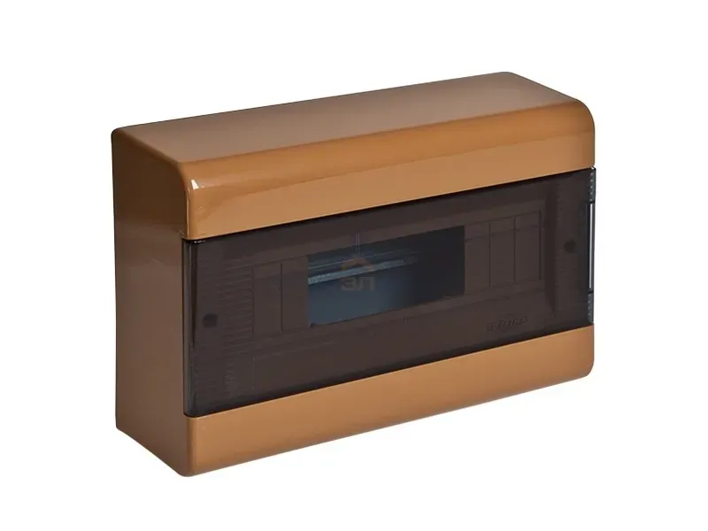 Тусо щиток открытой проводки на 9 модулей с дверью 222х160х93мм (коричневый) RUVINIL 68029К