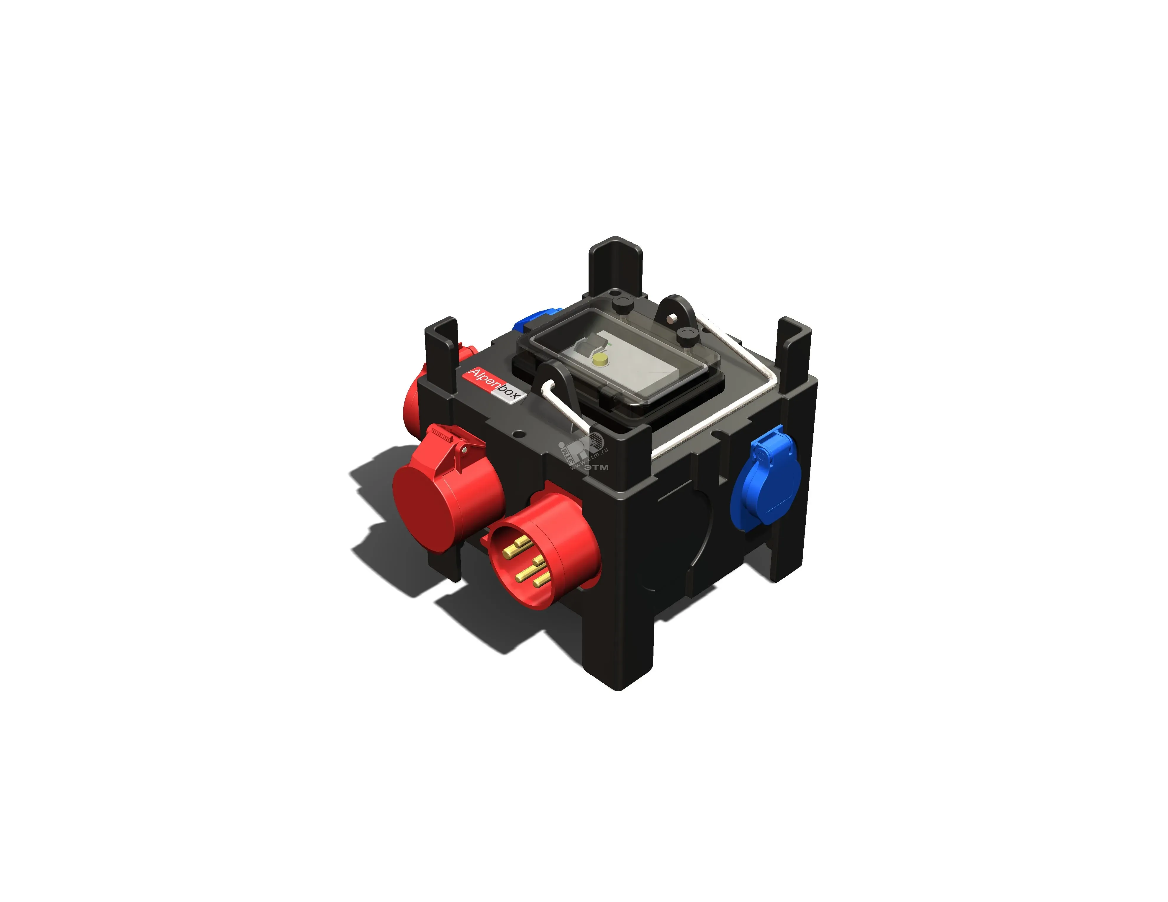 Устройство распределительное переносное пластик IP44 32A корпус 200х197х197 черный AlpenBox 00-00002045