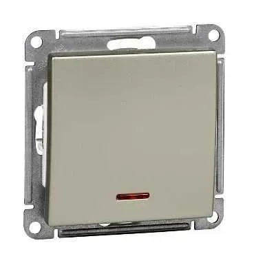 Выключатель одноклавишный, с подсветкой, 10АХ, механизм, шампань SE (Потенциал) VS110-153-4-86