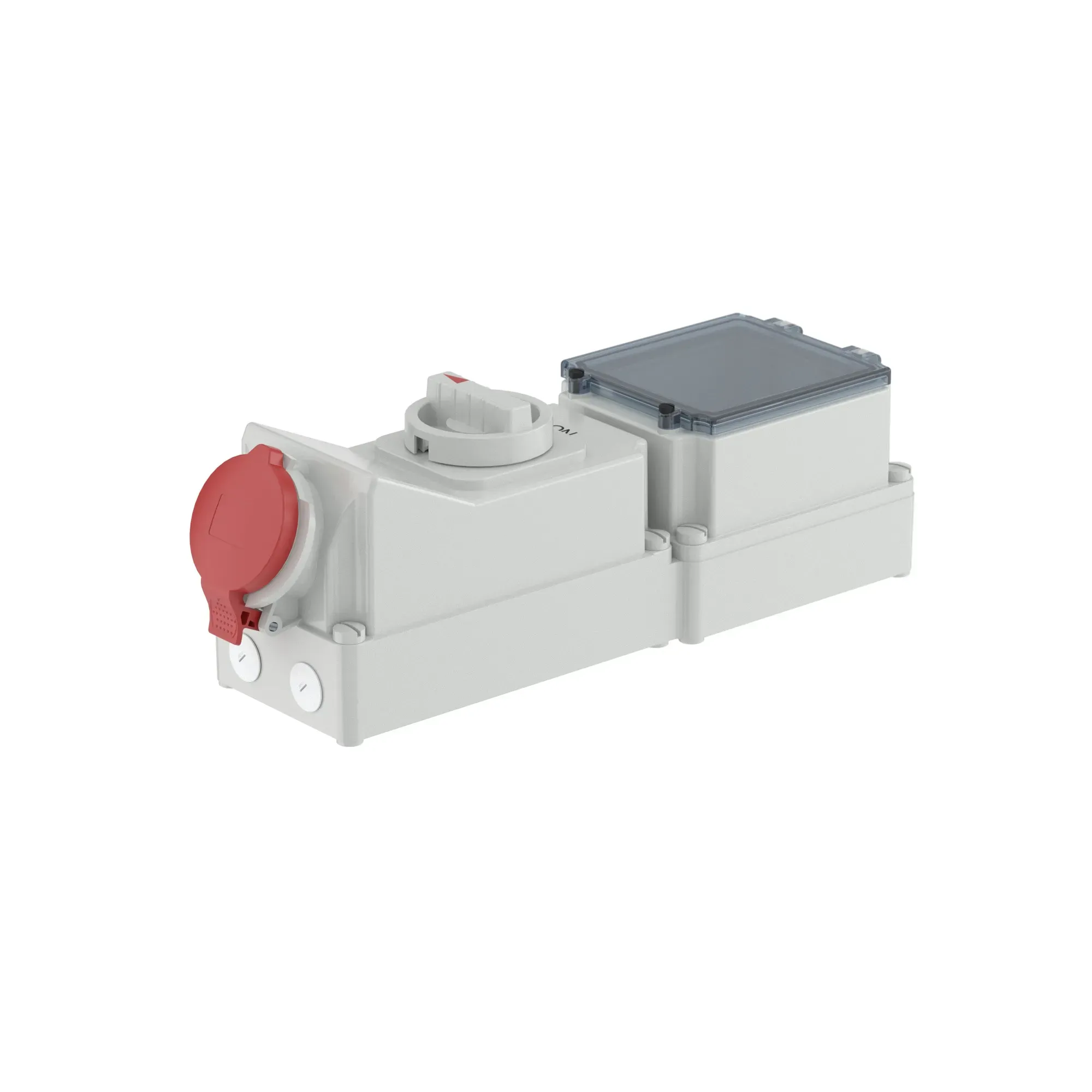 Розетка наружной установки смеханической блокировкой и din-рейкой на 6 модулей ip44 16a ДКС DIS5671687