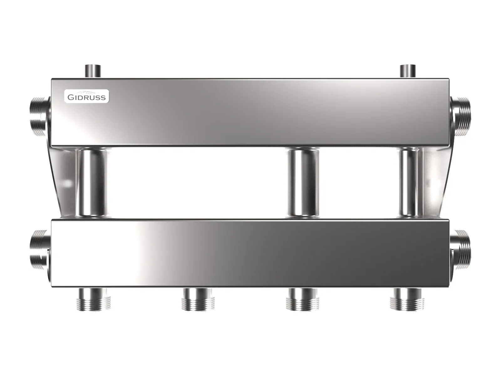 Коллектор модульный MKSS-150-2x32 на 2 контура G 1', 2 магистрали G 1 1/2', до 150 кВт, нерж. сталь Gidruss 1R 01505 17