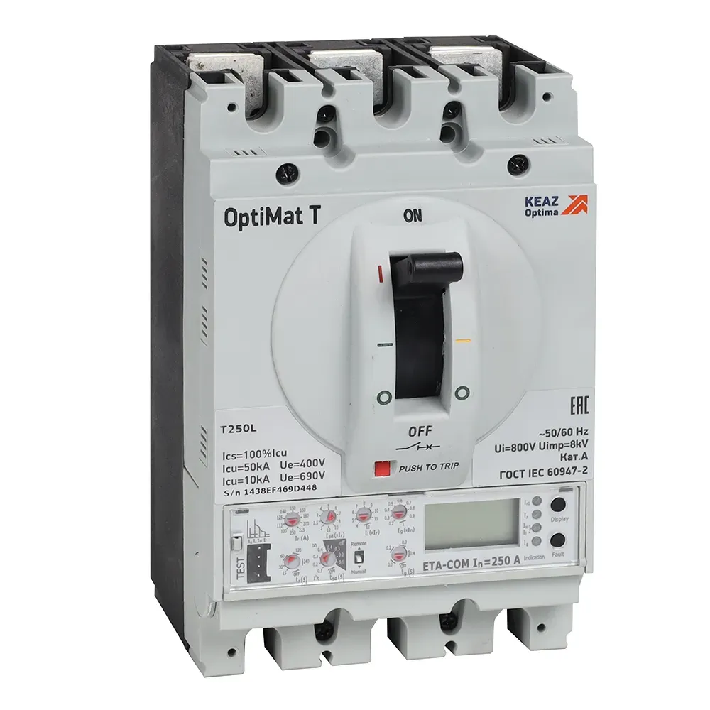 Выключатель автоматический optimat t250l eta 250a 4p КЭАЗ 355887