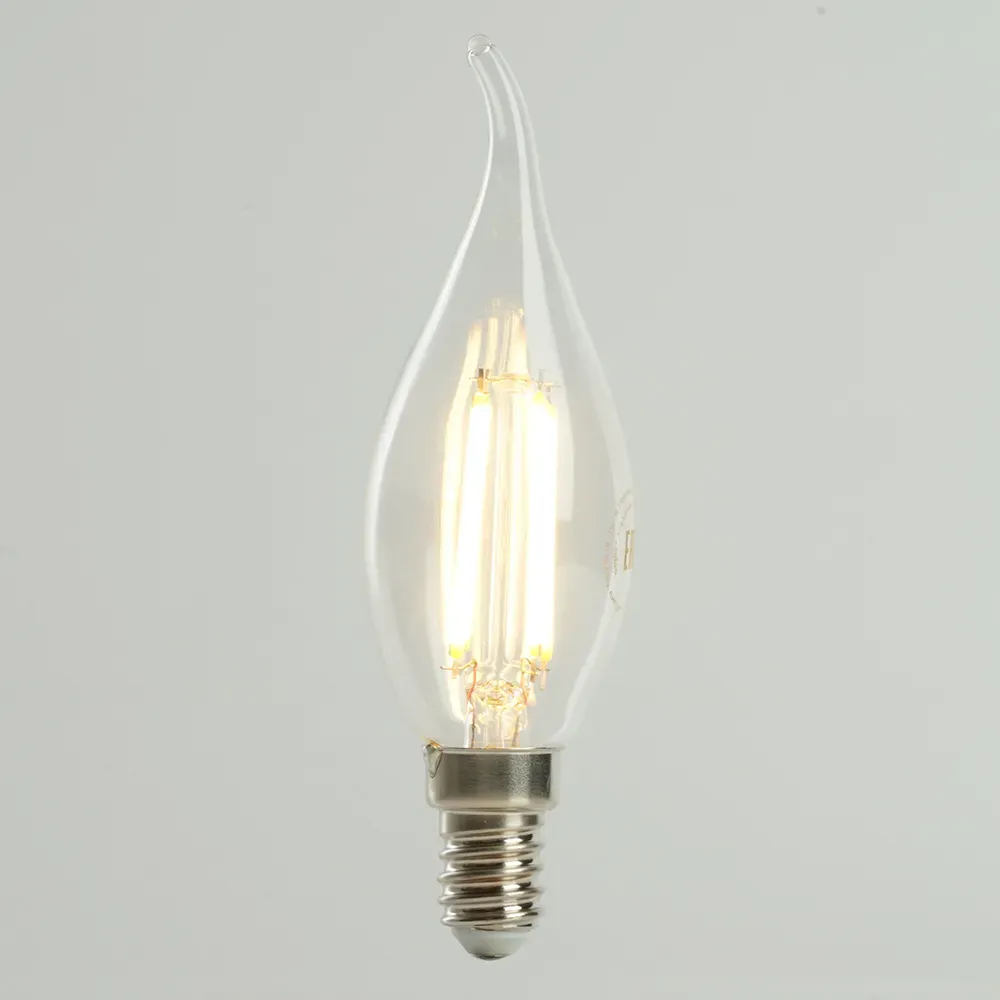 Лампа светодиодная LED 6вт Е14 теплый свеча на ветру FILAMENT Feron.PRO