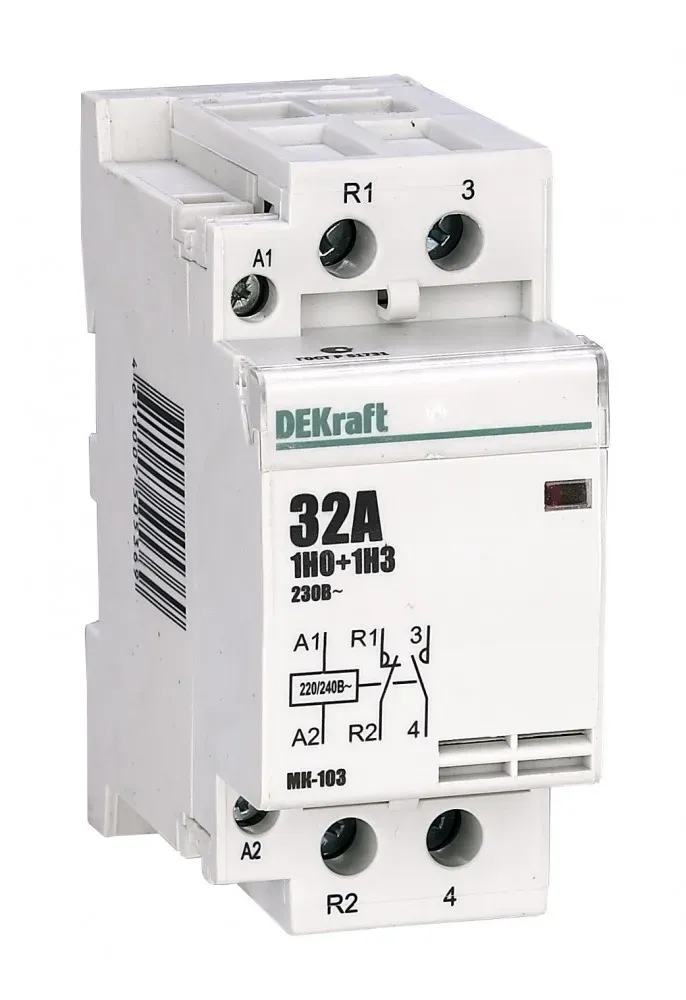 Контактор модульный 1НО+1НЗ 40А 230В МК-103 SE (Dekraft) 18079DEK