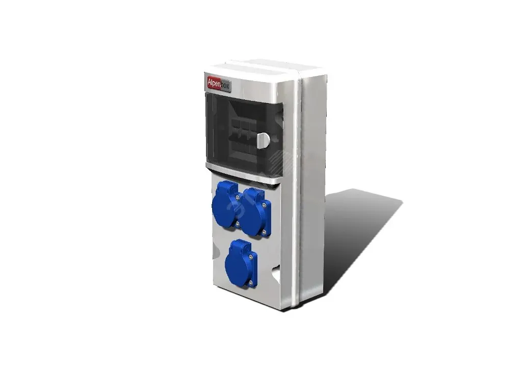 Устройство распределительное 00, 3хSHUKO16А250В с защитой, 142x436x137, настенное, пластик, IP54 AlpenBox 00-00016929