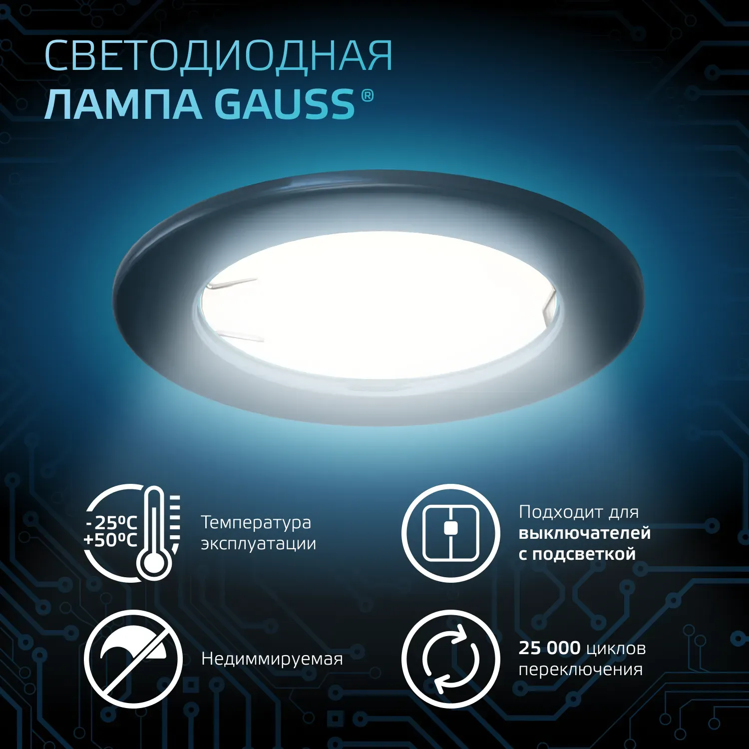 Лампа MR16 5W 530Лм 4100K GU10 LED 1/10/100