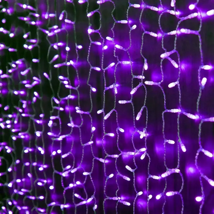 Гирлянда Световой занавес 625LED 1.5х2.5 IP65 фиолетовая JazzWay 4610003328559