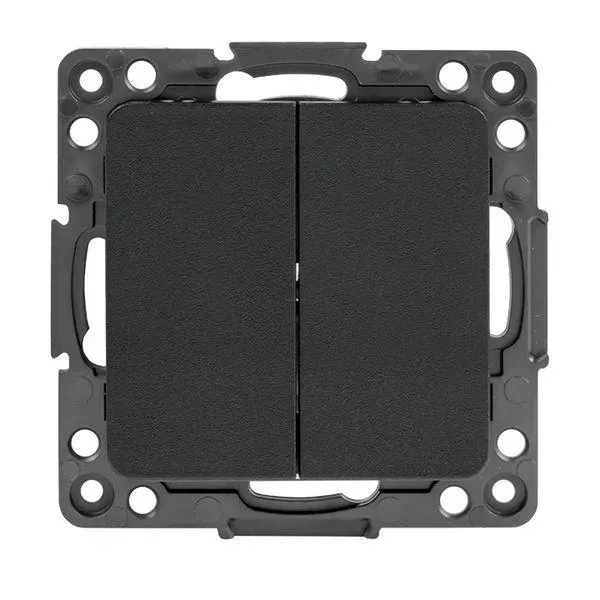 Стокгольм Механизм Выключателя 2-кл. 10А в/к черный EKF EZV10-023-20