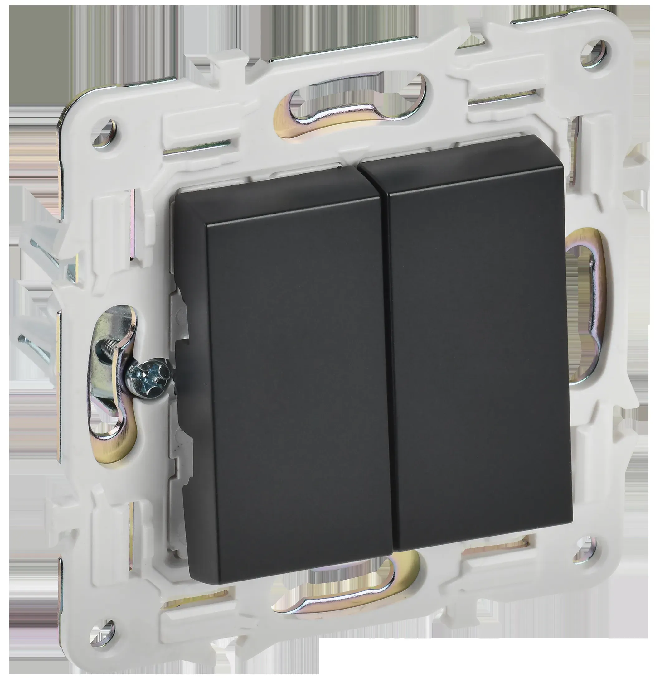 SKANDY Выключатель 2-клавишный 10А SK-V04Bl черный IEK IEK SK-V20-0-10-K02