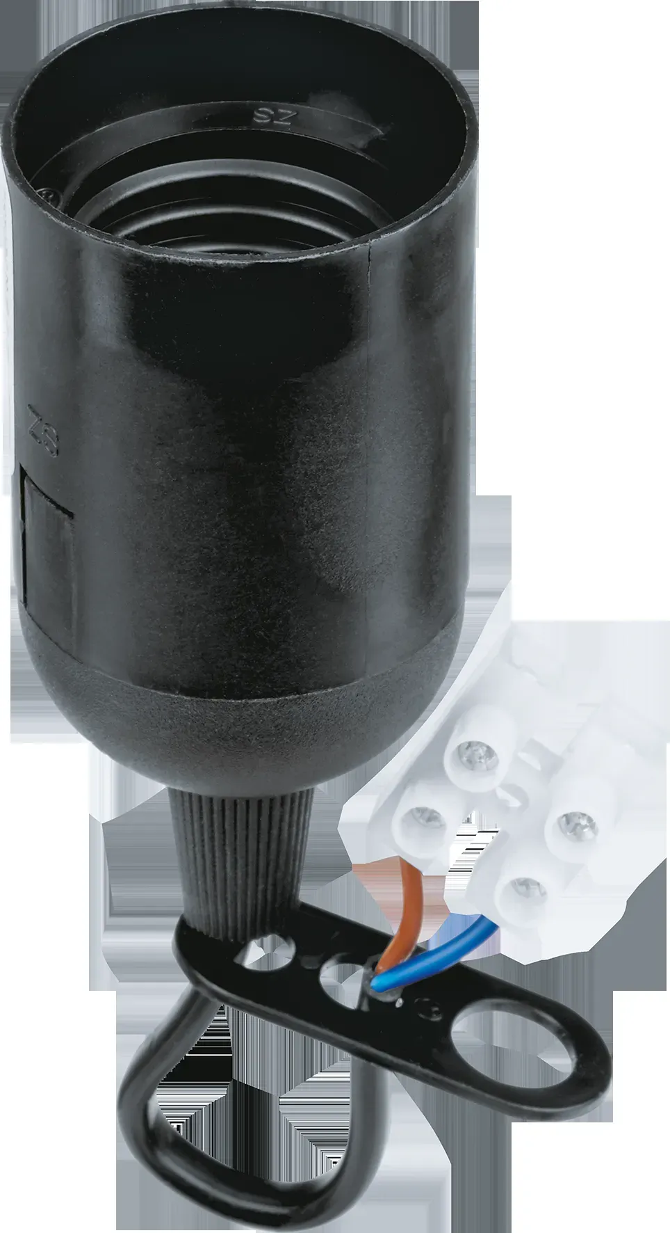 Патрон подвесной Е27 с проводом и клеммной колодкой пластик черный Navigator Group 19447