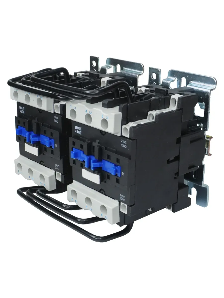 Пускатель электромагнитный ПМЛ-4500 УХЛ4 Б, 380В/50Гц, 2р+2з, 63А, реверсивный, без реле, IP00 Электротехник ET515412