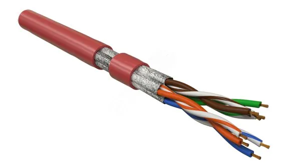Витая пара U/FTP кат 6 4 пары AWG26 patch IN LSZH нг(А)-HF красный 100м