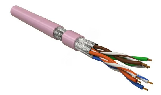 Витая пара U/FTP кат 6 4 пары AWG26 patch IN LSZH нг(А)-HF розовый 100м